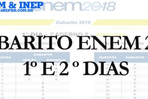Gabarito Enem 2018 - 1º e 2º Dias