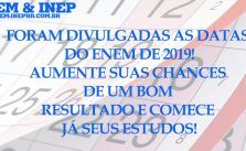 Calendário Enem 2019